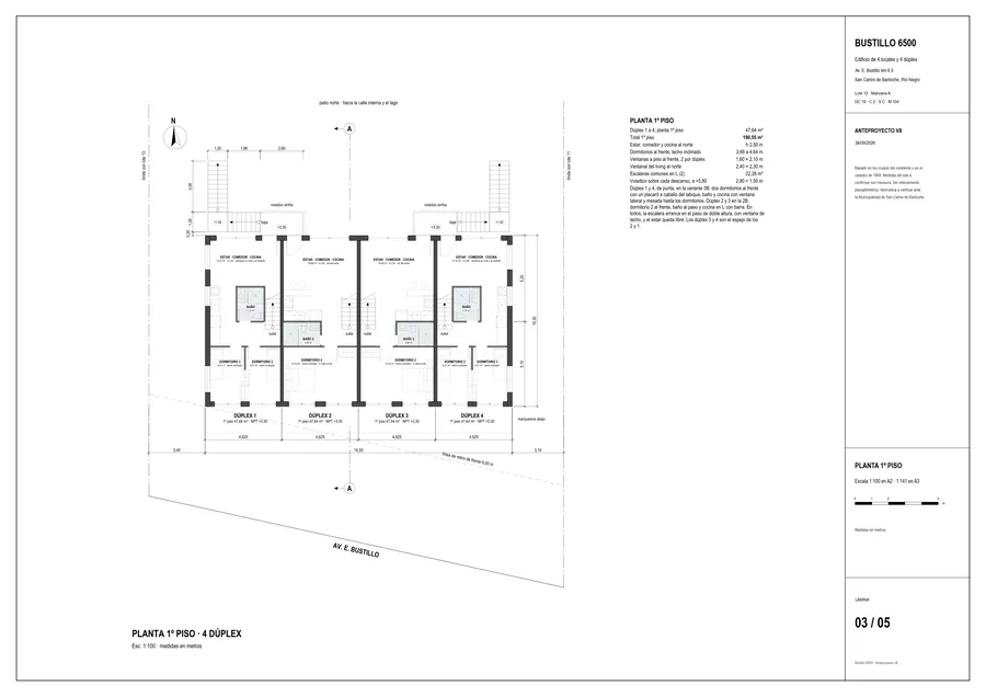 Lámina 03 del anteproyecto: planta 1º piso.