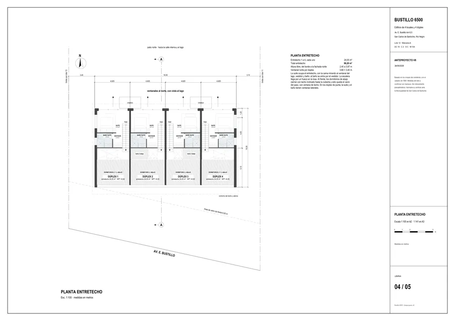 Lámina 04 del anteproyecto: planta entretecho.