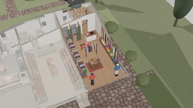 Ejemplo de distribución y equipamiento del local comercial 4, disponible para alquilar.